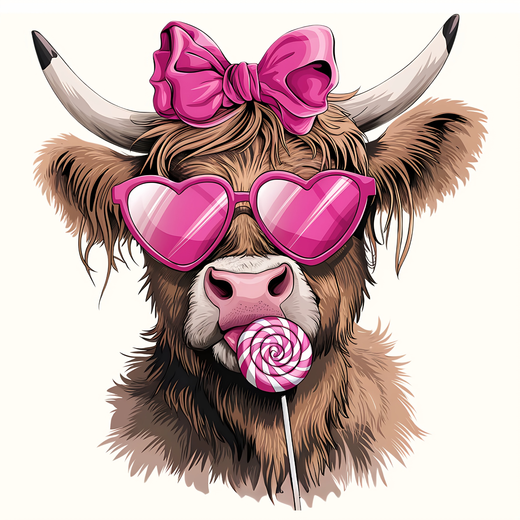 

Highland Cow Coquette Valentine's Day Iron-on Dtf Heat Transfer Vinyl Sticker, Mixed Color, Fabric Printing For Party Celebration, Romantic Apparel Accessory