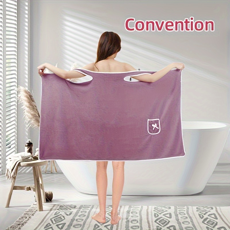 

Bow Coral Velvet Bath Skirt For Adults, A Wearable Bath Towel, Absorbent Quick-drying Bathrobe With Pockets, Bow Trim Bath Wrap Towel, Bathroom Supplies, Sauna Skirt Spa Sauna Wrap For Women