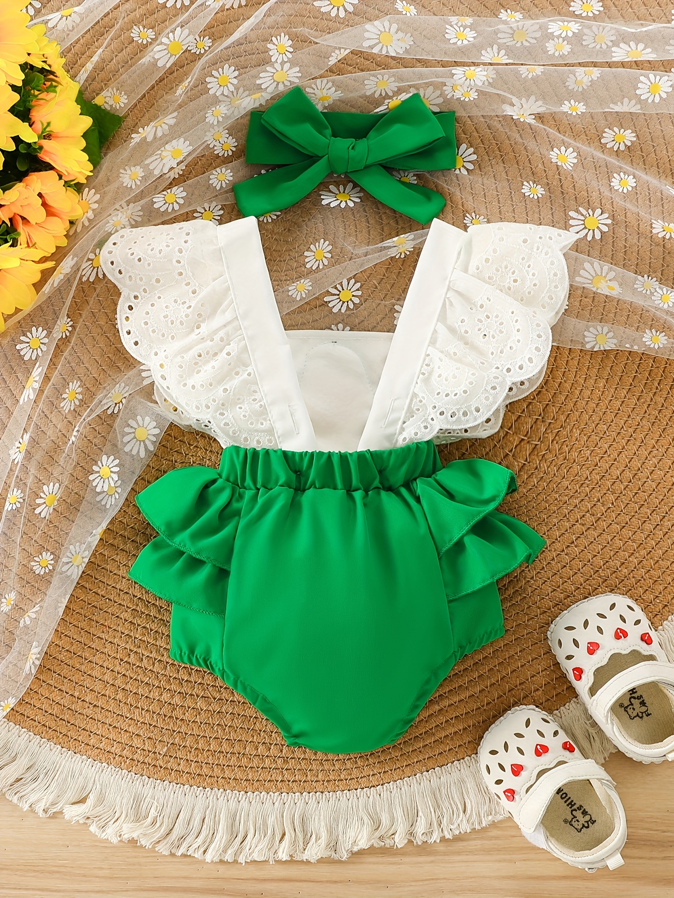 p101152 baby girl cute avocado bodysuit headdress two Temu
