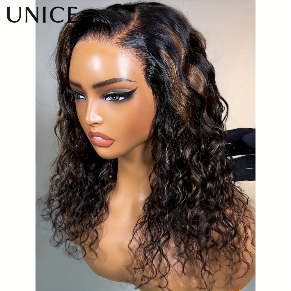 Unice Hair Lace Closure Shoulder-length Wig With Brown Highlights Complementing A Of And A Vibrant Yet