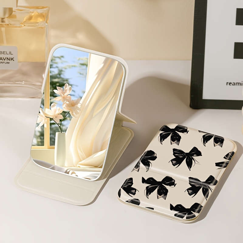 Love Colored Bow Foldable Makeup Mirror, Cute Design