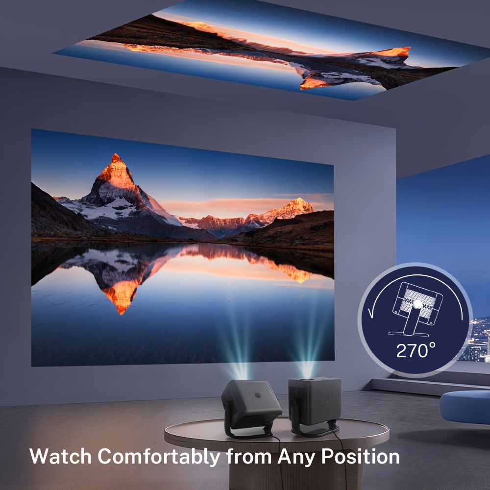 Android 14 Mini Projector with 4K Support