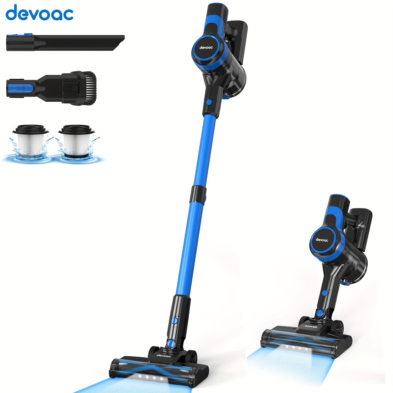 

Devoac Cordless Vacuum Cleaner, Lightweight Vacuum Cleaner With Rechargeable Battery, Convenient 6 In 1 Stick Vacuum Cleaner With Powerful Suction, Handheld Vacuum For Carpet Hard Floor Pet Hair Home
