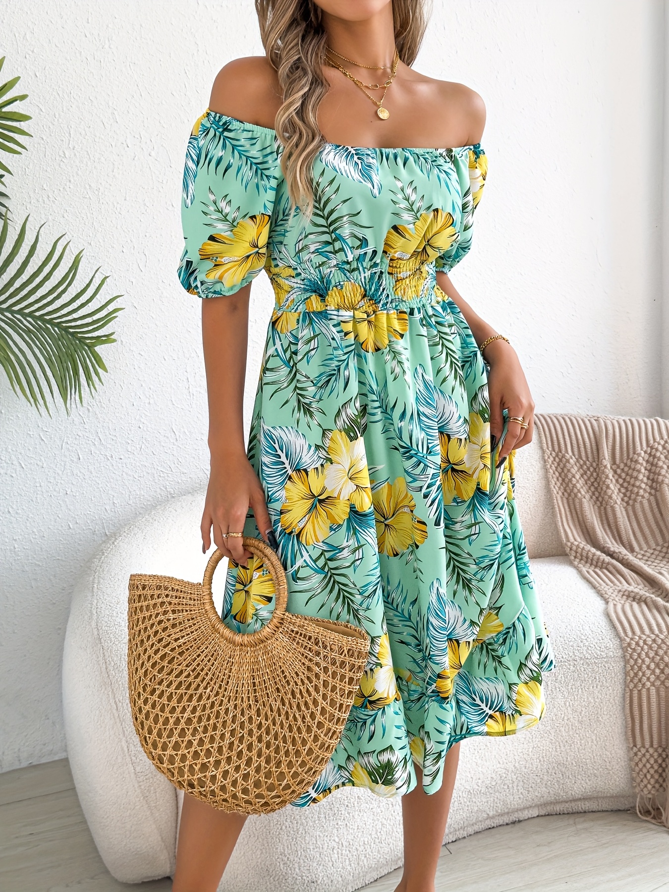 caribbean dresses sold on Temu United States