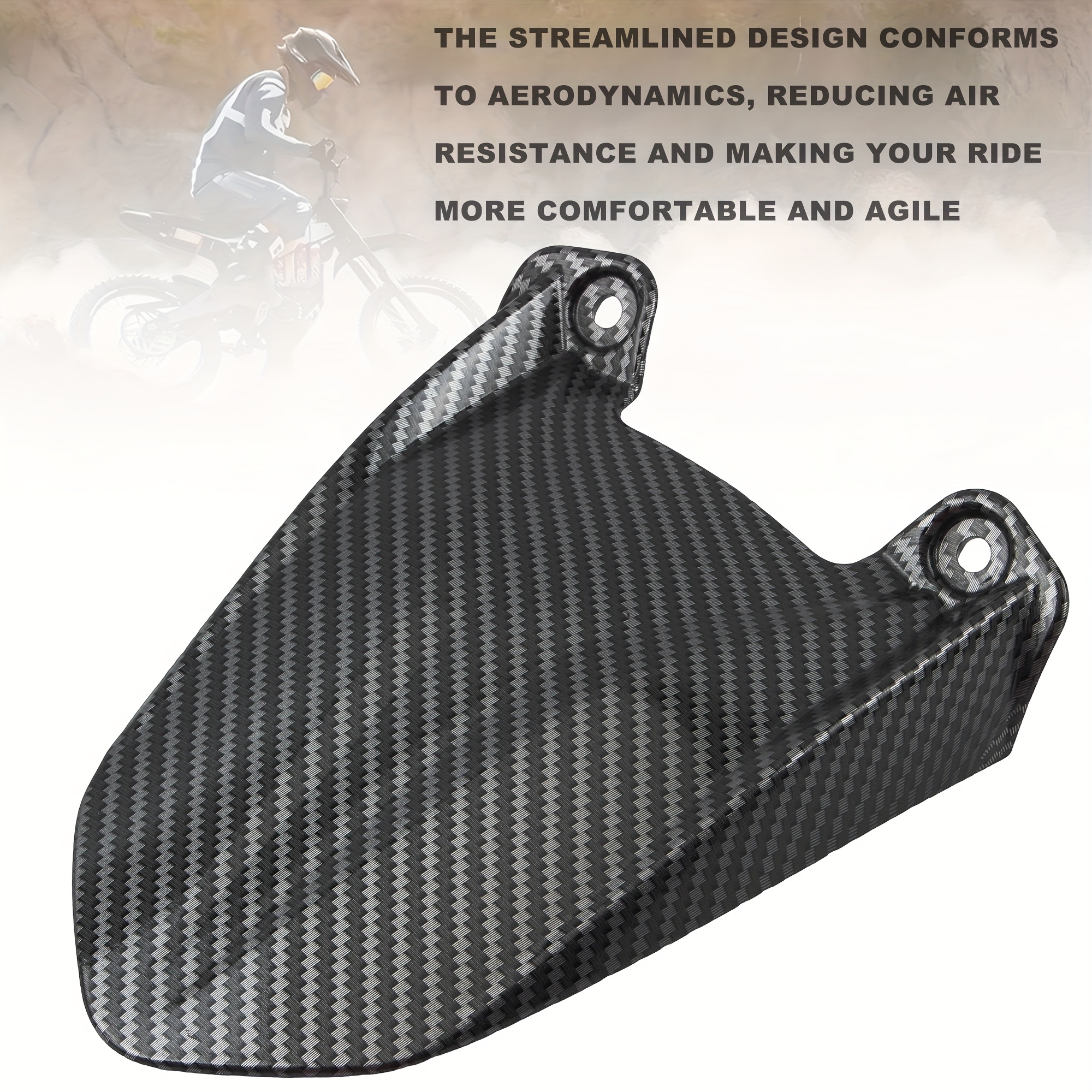 QJFENG Racing Carbon Fiber Rear Fender Mudguard - Easy to Install, No Drilling Required, Durable Plastic for Off-Road Motorcycles, Enduro Talaria Sting X3 MX3 MX4, Motorcycle Accessories | Carbon Fiber Fender | Durable Plastic Fender