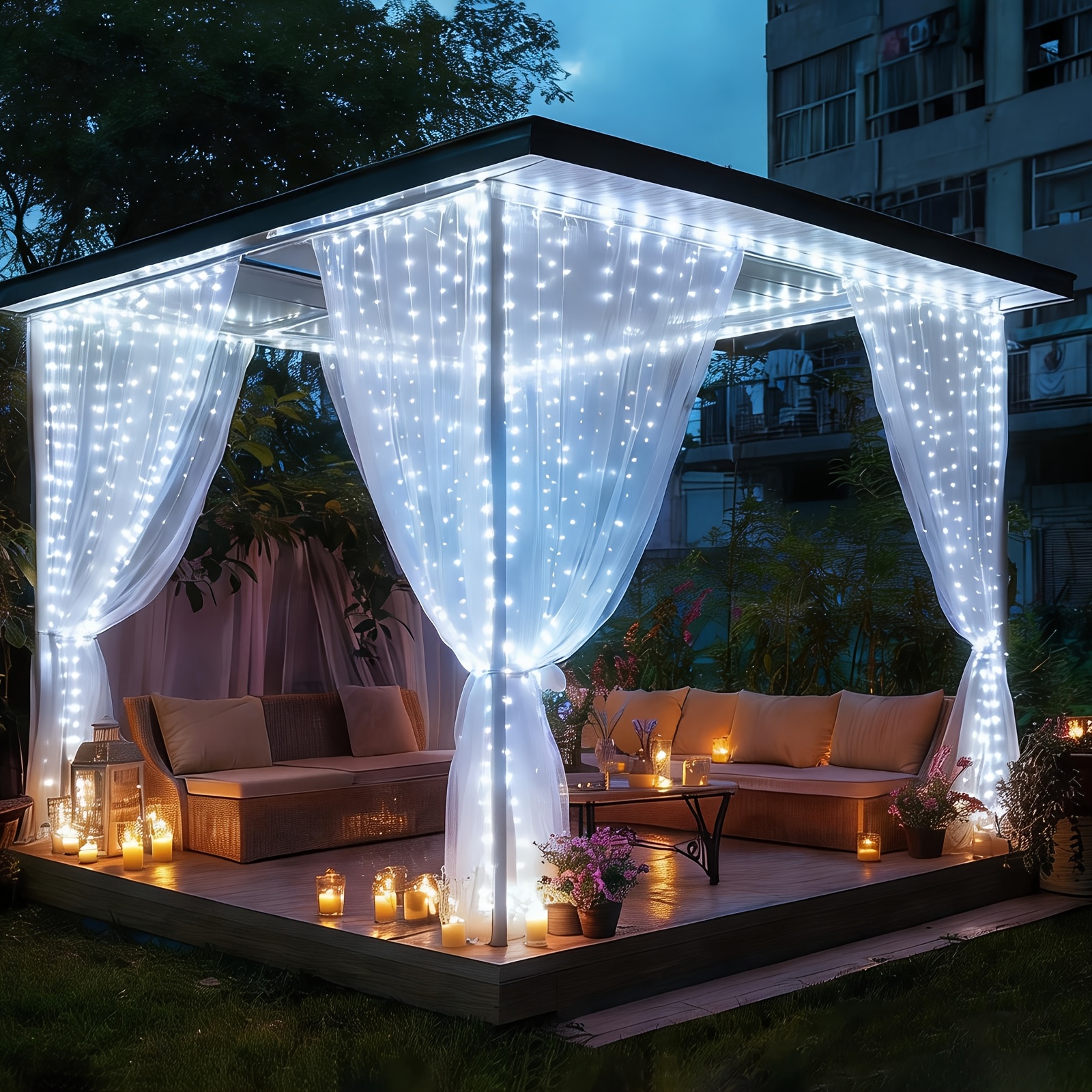 TEMU 330 Led 3x3 Solar Fairy Light String - 8 Remote Control Solar Powered, 0 Electricity Bill All Year Round, Energy , Durable - Perfect For Outdoor