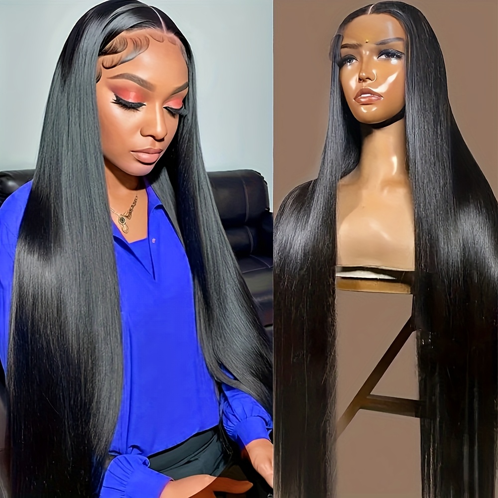 Image of Long Black Lace Front Wigs For Women 32 Inch Glueless Synthetic Wig Hair Line Heat Resistant Soft Wig For Daily & Party Cosplay Use