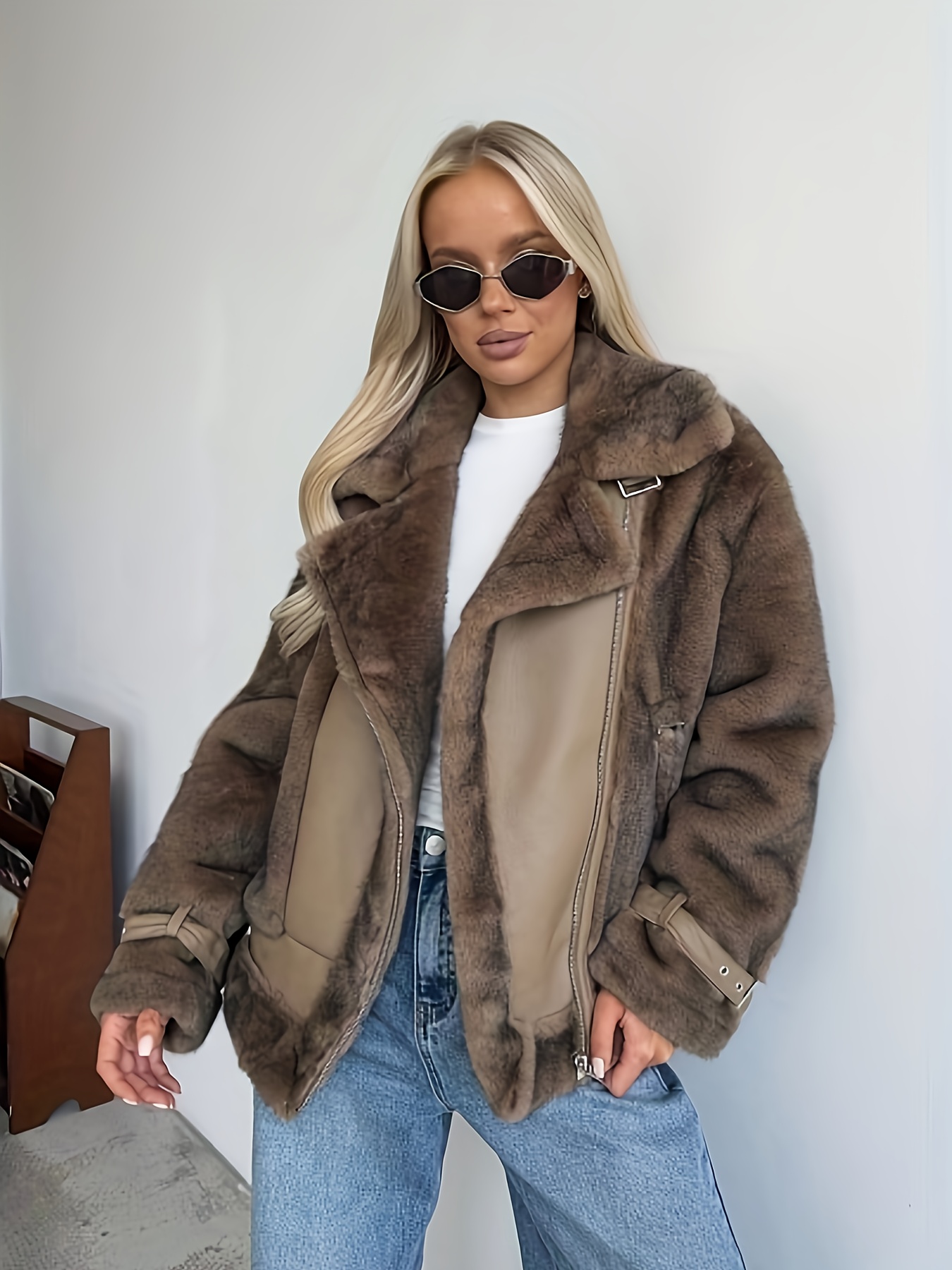 chaqueta aftf estilo visón mujer chaqueta Temu Ecuador