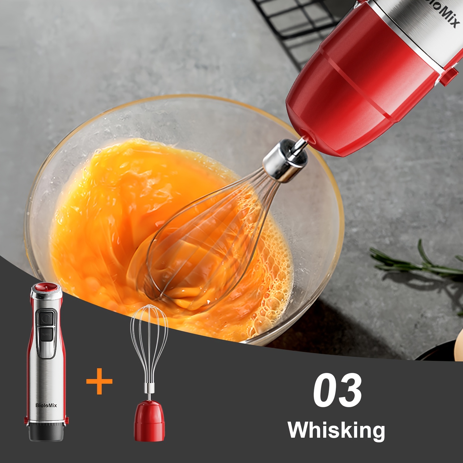 4 in 1 high power 1200w   hand stick blender with chopper smoothie cup stainless steel ice   eu plug 410 stainless steel Product details 5