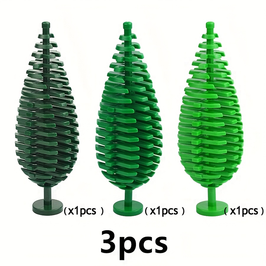 3pcs Building Blocks Pine Bush Plant Tree Flower Plant Accessories 3778 Toys