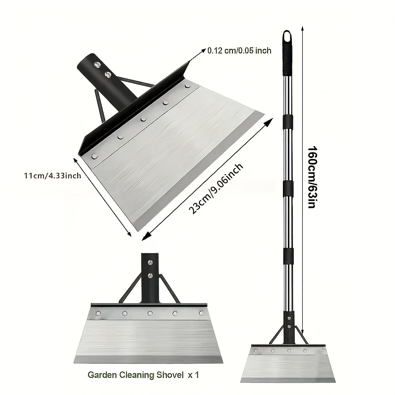 Image of Versatile, Adjustable Long-handled Garden Shovel. Reinforced High-carbon Steel Head. And Blade For Trimming. . Suitable For Lawn Edging, Weeding, Scraping, Digging, Ice &