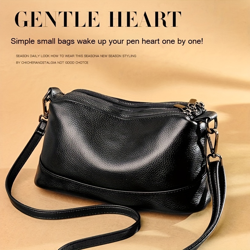 

Elegant Genuine Leather Women's Handbag, Fashionable Large Capacity Shoulder/crossbody Bag, Simple Style
