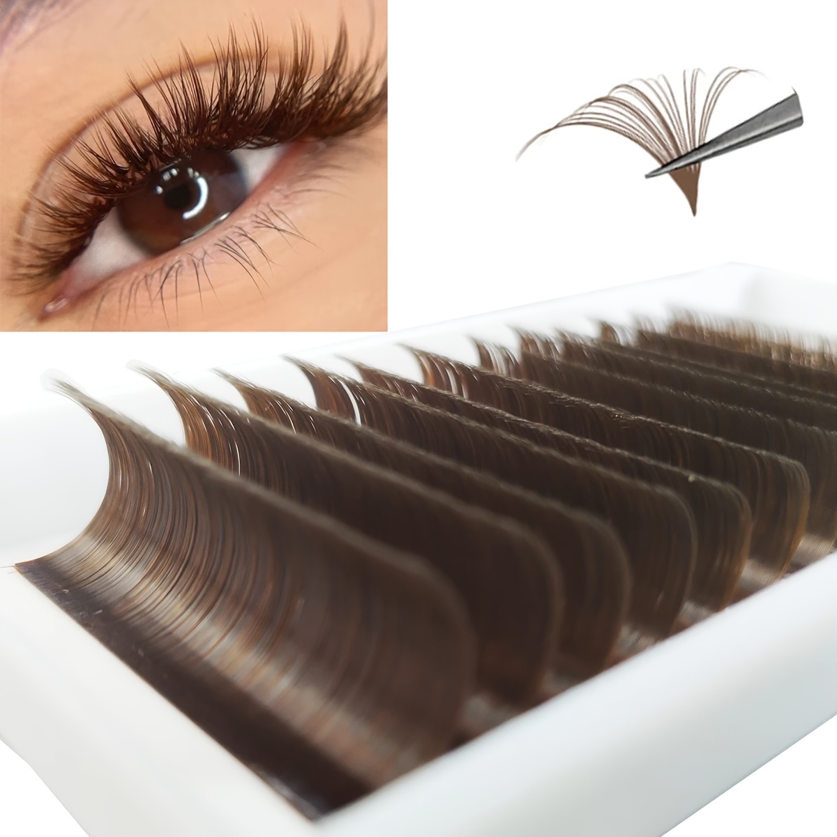 

Comango Natural & False Eyelashes Extensions - , Easy Fan, 0.07mm, C/d , Mix Length 8-14mm, High-quality Mink, Ombre Blooming, Colored Individual Lash Strips