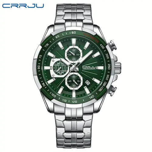 mens watches with stainless steel chronograph quartz watch for men