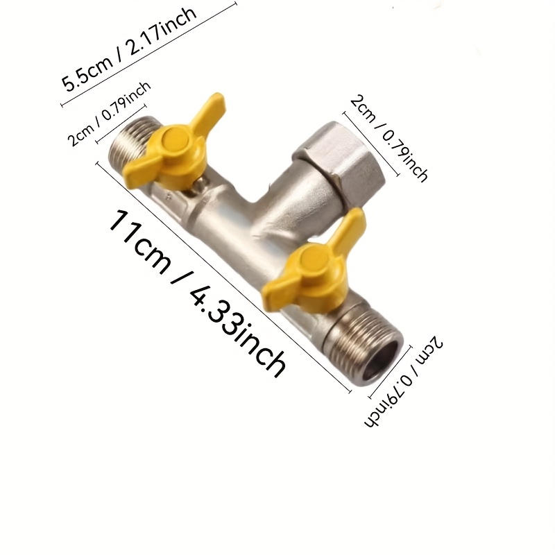 3-Way Shower Diverter Valve – 1/2" Brass, G1/2 Female Inlet & Dual Male Outlets, Universal Replacement For Handheld & Fixed Shower Heads