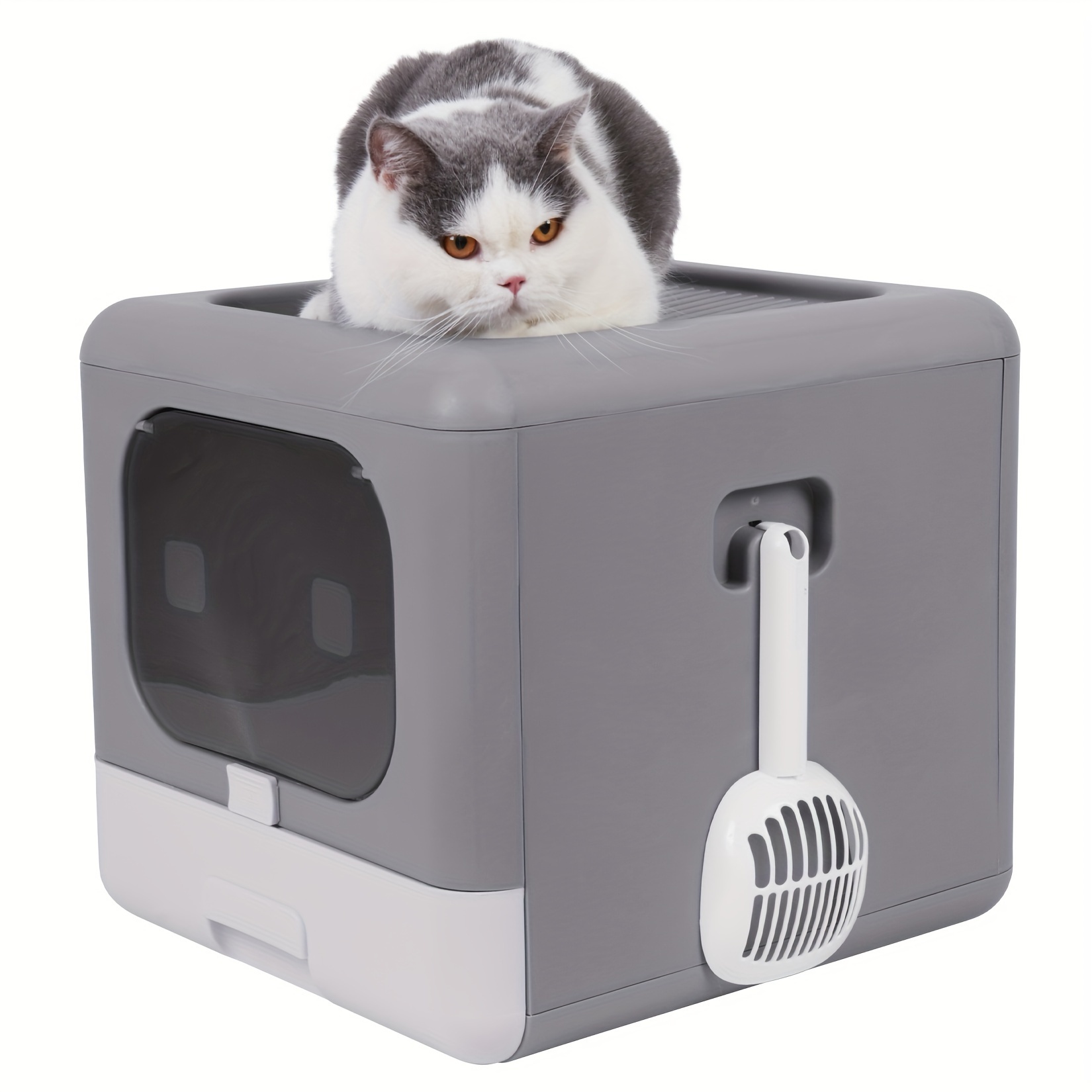TEMU Cat Litter Box: Detachable Top Front Entry Litter Boxes With Portable Drawer Kitty Poop Home