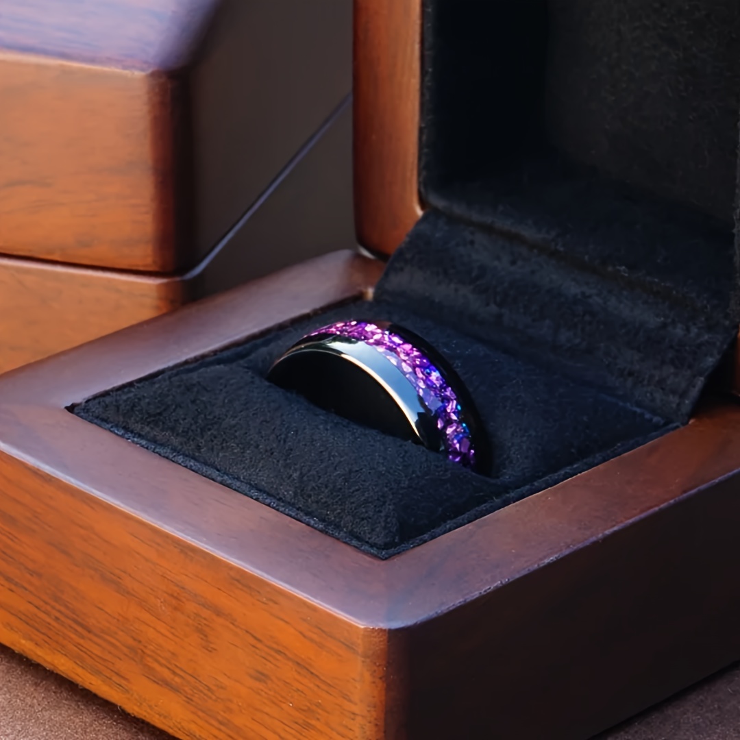 Lab Artificial Alexandrite Ring Wedding Band, Men's