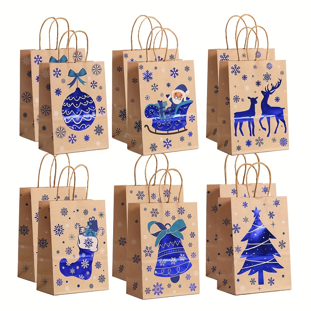 

30- Kraft Gift Handles, Christmas , , , , For , , Gifting, , Storage,