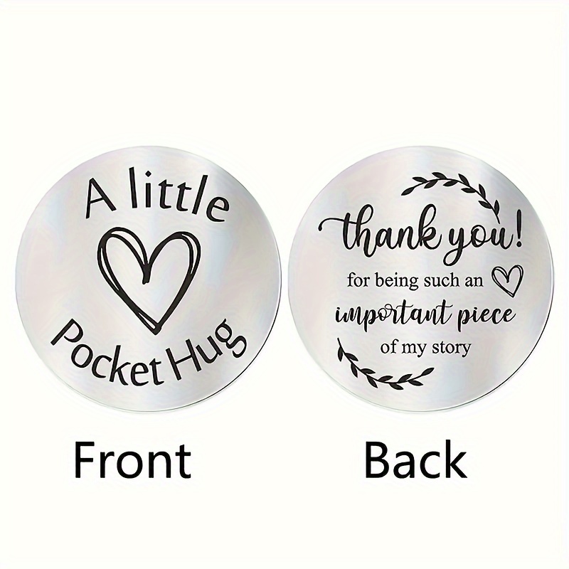 

1pc Pocket Hug Token Stainless Steel Double-sided Printing Thank You, In My World There Is An Important Story Commemorative Coin