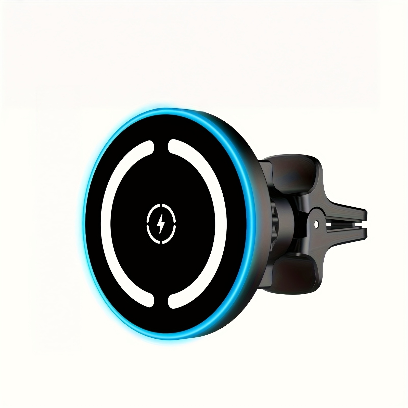 Image of Car Phone Holder, Magnetic Wireless Charger, 15w Fast Charging Car Holder, 360° Rotating Navigation, Car-specific Strong Suction With Led Light