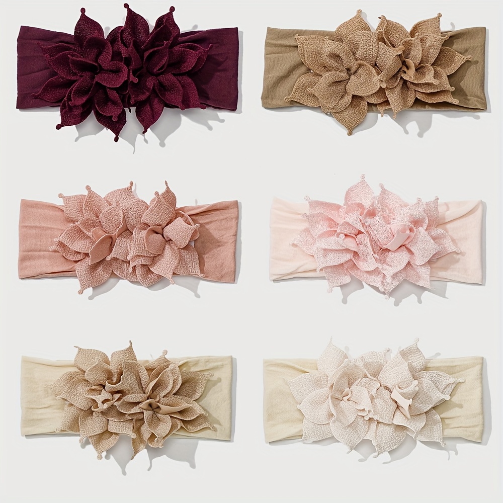 Cute Elastic Flower Headband | European and American Hair Band New Nylon Hair Accessories