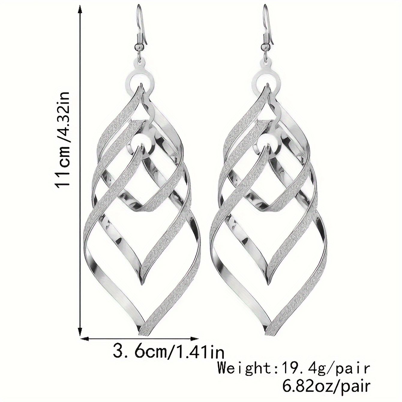 Silvery Frosted Long Tassel Earrings & Iron Posts - Versatile Jewelry