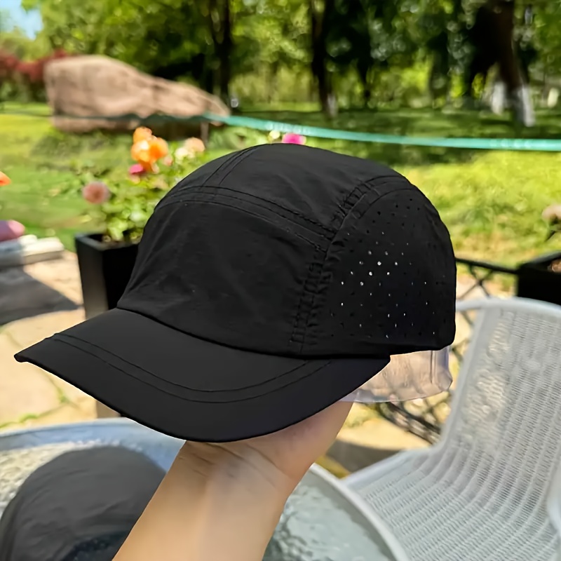 TEMU 1pc Men's 2025 Quick-dry Breathable Baseball Cap, Fashionable Versatile Outdoor Camping Hat, Adjustable Unisex Street Outdoor Washed Cap