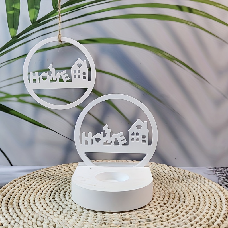 

Circular "home" Silicone Mold For Diy Aromatherapy Candle Holder, Festive Plaster Craft, Decorative Resin Casting Mold, Birthday Anniversary Gift, Home Decor