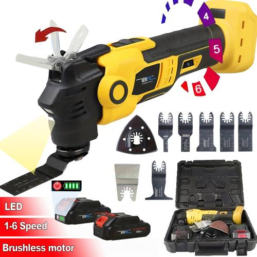 cordless oscillating tool compatible with 20v battery brushless multi tool kit with 3 6 angle 6 variable speed electric multi tool with battery for sander polishing