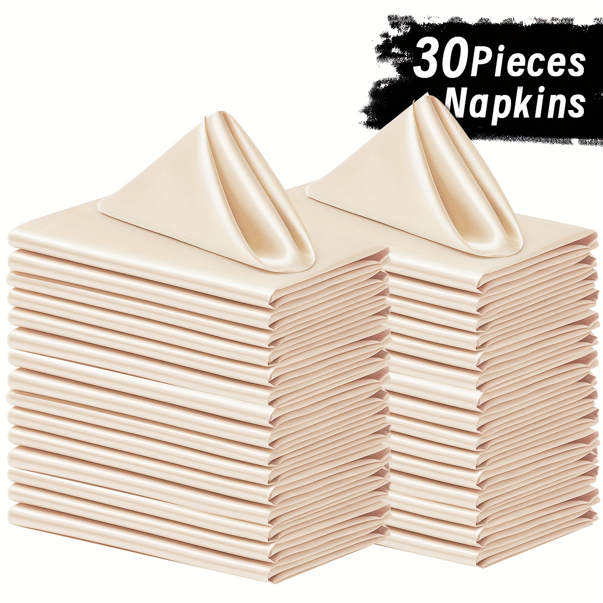 E-shop 6/12/24/30 Stück Satin-Servietten – Weiche, elegante quadratische Servietten für Restaurants, , Hochzeiten, Feiertage, Partys, Neujahr,