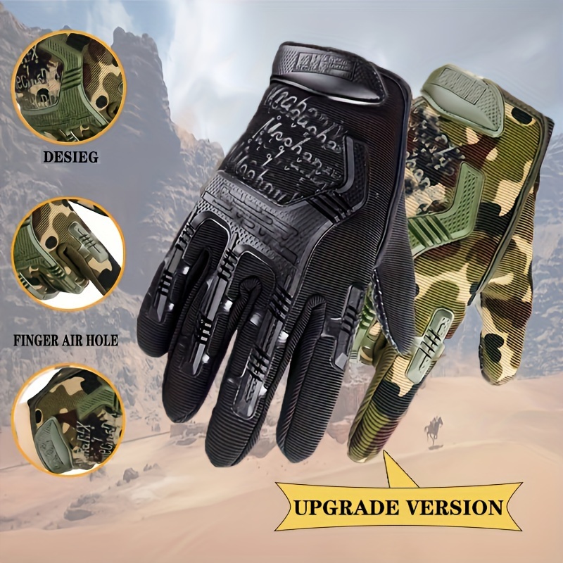Guantes tácticos militares para exteriores, guantes de dedo completo,  nudillos duros, deportes, tiro, caza, Airsoft, motocicleta, ciclismo