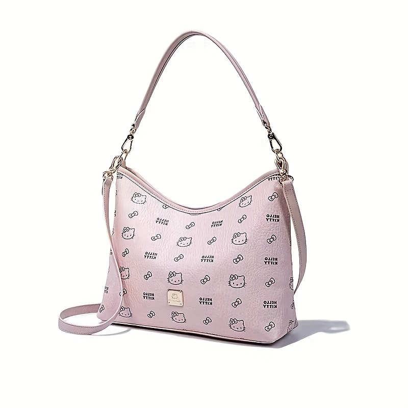 

Sanrio Hello Kitty Women's Tote Bag - Elegant Synthetic Leather With Adjustable Strap, Large Capacity, Pink Animal For Daily , Shopping, Weddings, Birthdays, And Parties