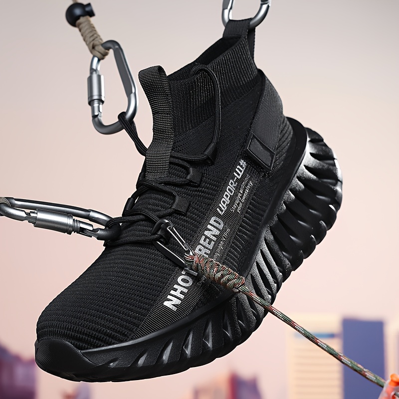 Men's Fashion Mid-Top Shoes, Men's Casual Sneakers, Breathable Mesh, Lightweight and Shock-Absorbing, Wide Elastic Band Design for a Snug Fit