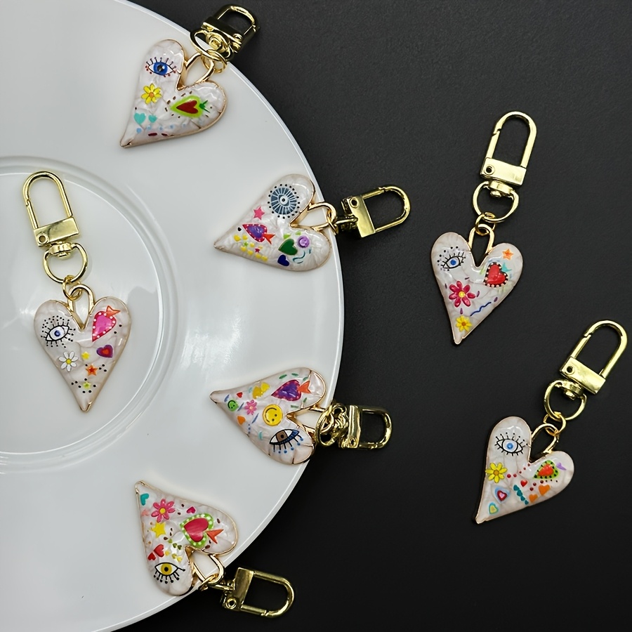 

7pcs Fashionable And Personalized Love Keychain Pendants, Creative Valentine's Day Gift Home Decoration Cute Bag Accessories, Couple Keychains