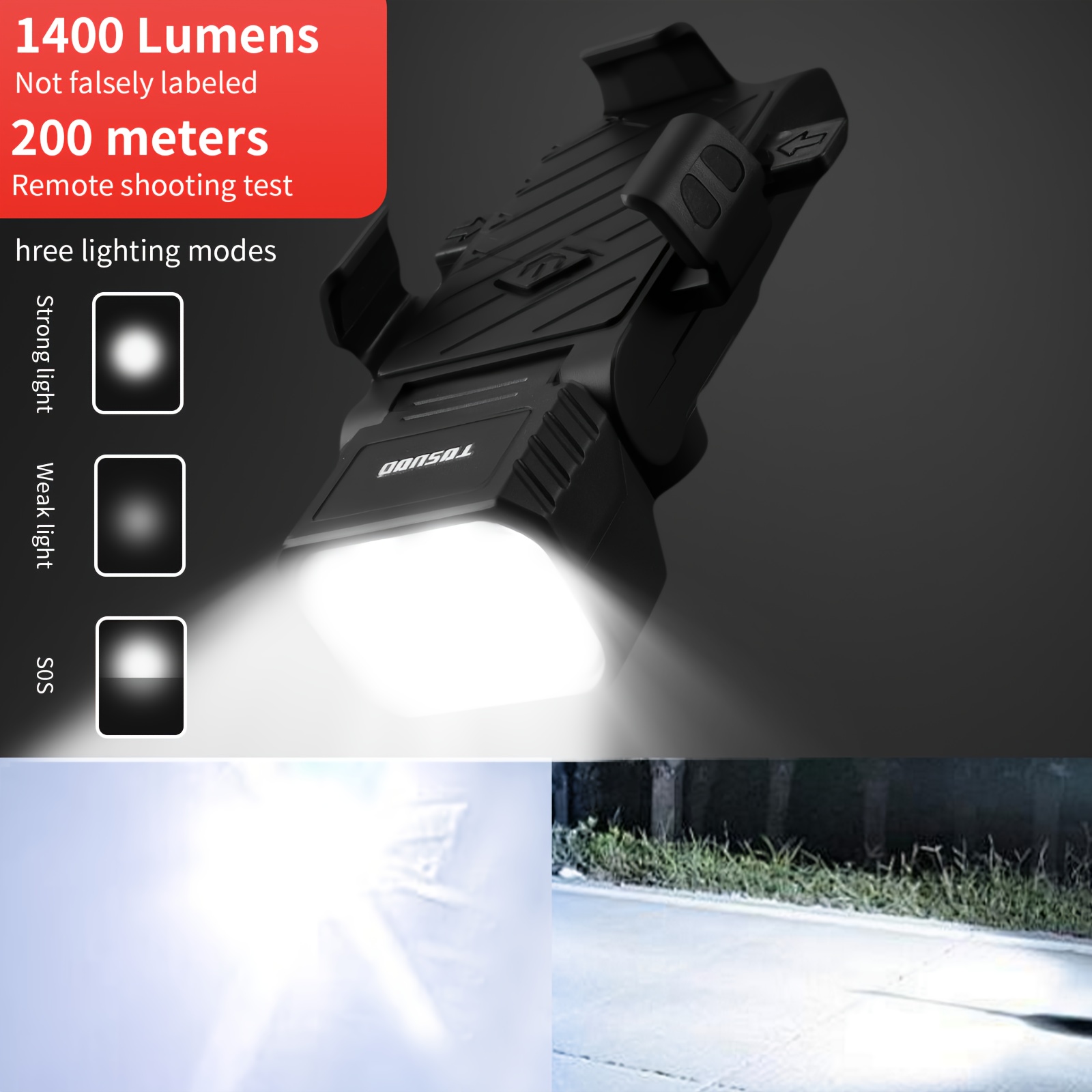 TOSUOD Mountain Bike Voorlichten met Hoorn, Draagbare Telefoonhouder, Oplaadbare Fietslicht, Fietsuitrusting, Fietslicht, Fietsaccessoire, Fietsaccessoire, Fietslicht Voor, Licht Voor Fiets, Fietsverlichting, Fietskoplamp, Fietsverlichting, Fietslamp, Voor Fietslamp, Fietsaccessoire Voor Fiets, Voor Fietslicht, Mountain Bike Accessoire, Voor Fietslicht, Krachtige Fietsverlichting