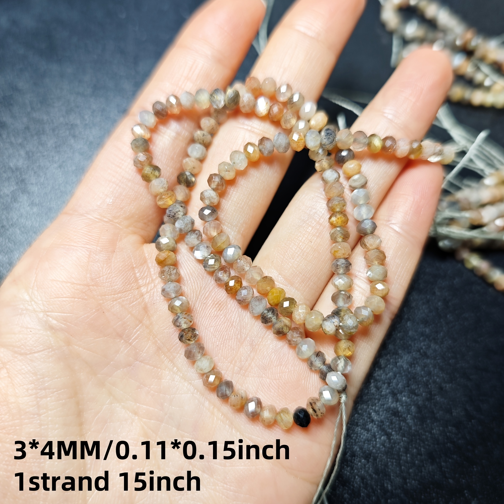 Natural Abacus Beads, 3x4mm - Perfect For Making, Bracelets & Necklaces