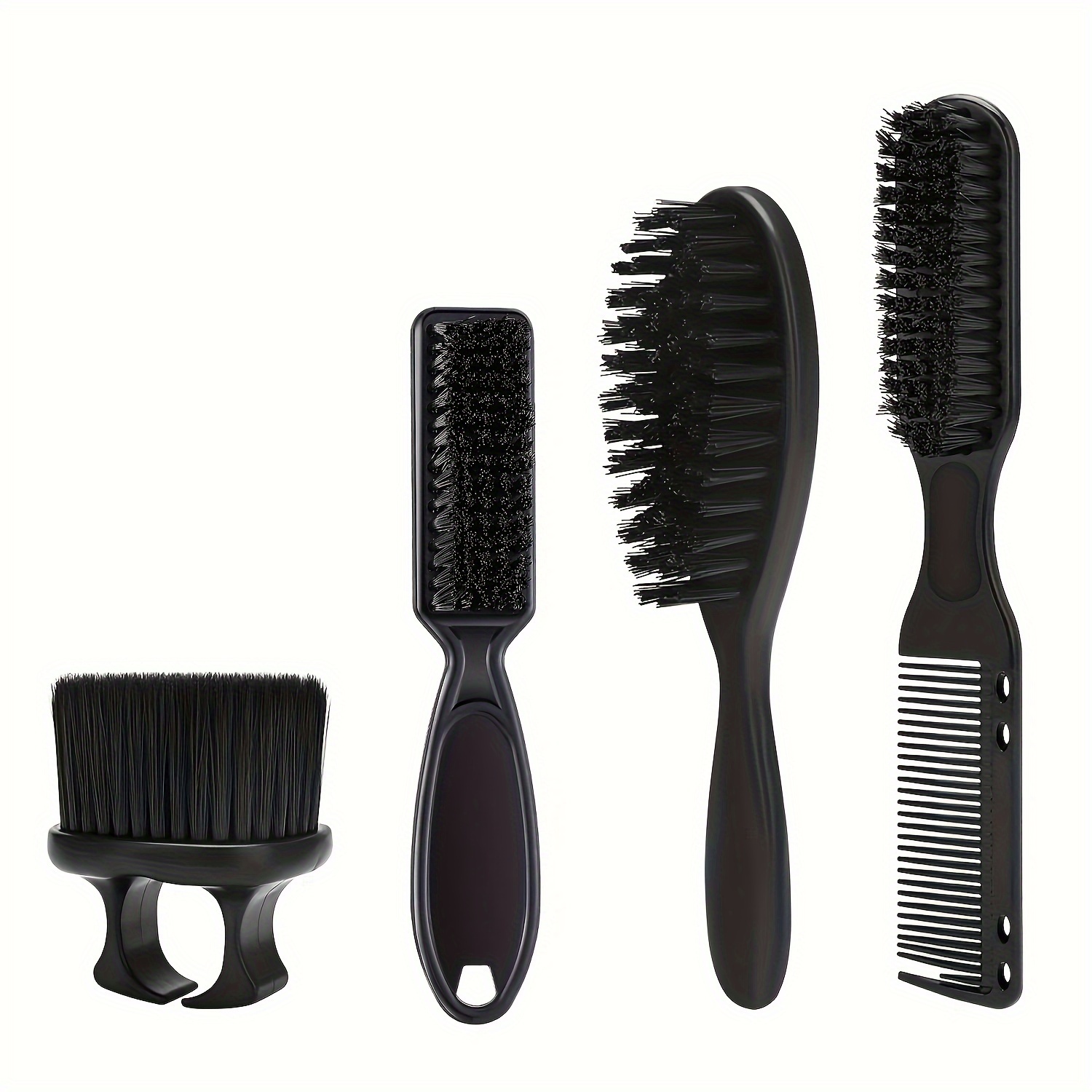 

4-pack Beard Grooming Set For Men, Beard Comb With Brush, Portable Travel Ring, Beard Comb, Gift Set - Unisex-adult, Normal Hair Type, Styling Tools & Accessories