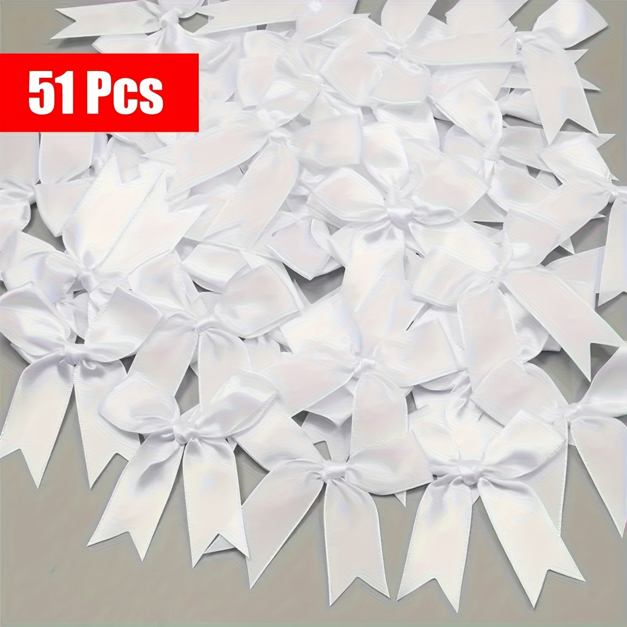 E-shop 5-teiliges Set aus 51 lebendigen Satin-Schleifen – Schöne runde Geschenktüten-Verpackung, Bastelarbeiten, Geburtstags- Hochzeitsdekoration,