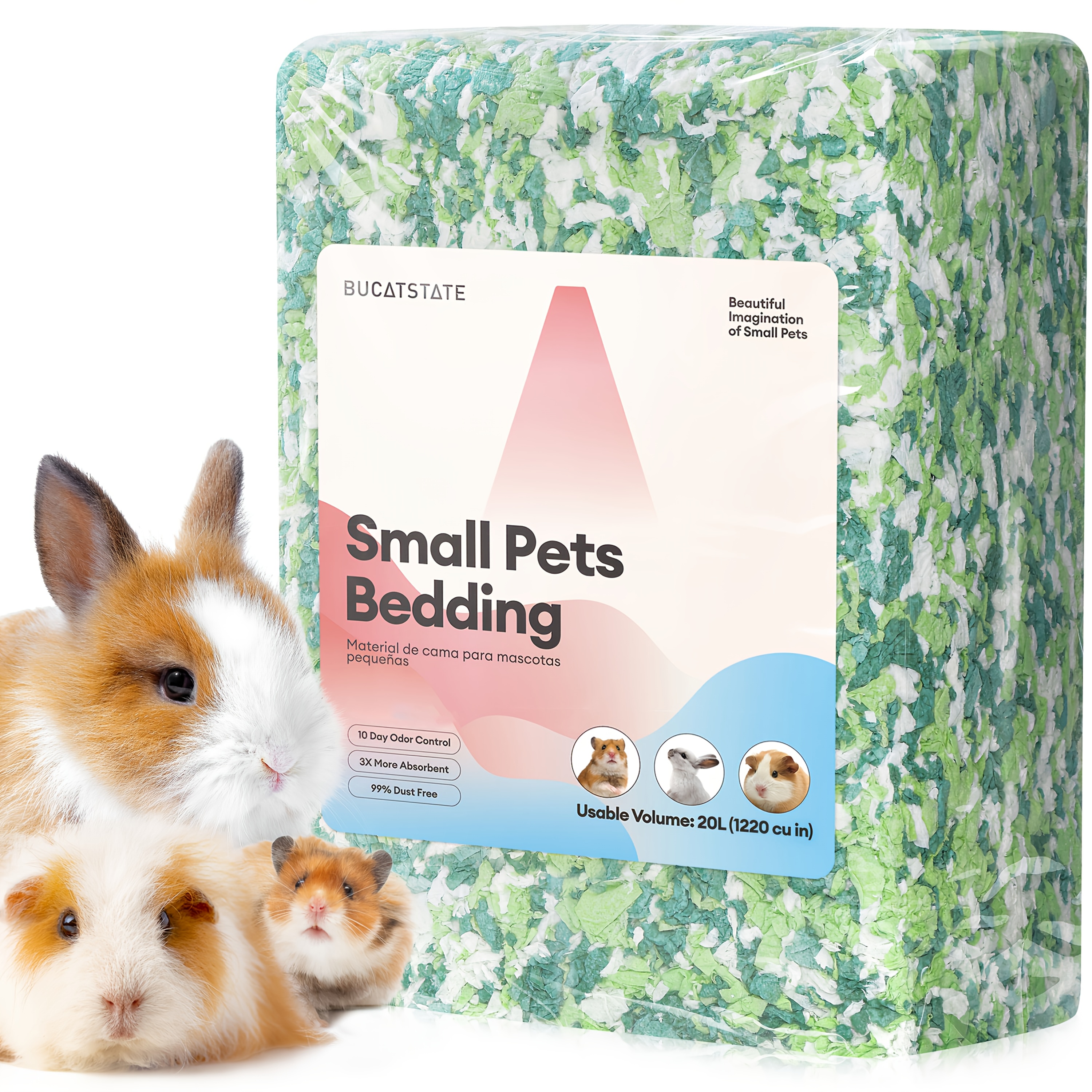 TEMU Bucatstate Hamster Bedding 20l, 99% Dust-free Guinea Pig Bedding Paper Bedding, Cozy Small Animal Bedding For Rabbit Rat Dwarf Hamsters Gerbils,