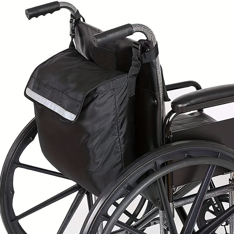 TEMU 2 Styles Storage Pouch For, Wheelchairs, And Walkers - Large Size Hangs On Back, Small Size Hangs On Armrest Side