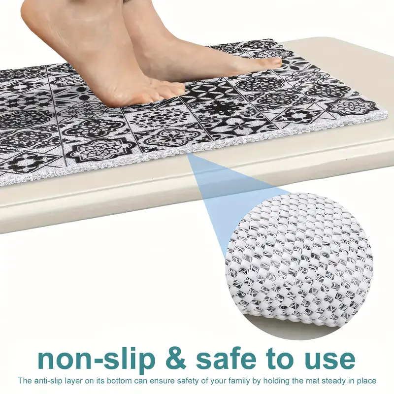 1pc non slip shower mat with drainage holes soft comfortable pvc loofah massage bath mat quick for bathroom bathroom accessory non slippery surface shower mat for bathroo Product details 7