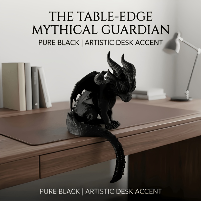 TEMU Dragon Statue Ornament, Fantasy Creature Sculpture, Desktop Tabletop Decoration, Collectible , Home Office Bookshelf Display, Mythical Figurine,