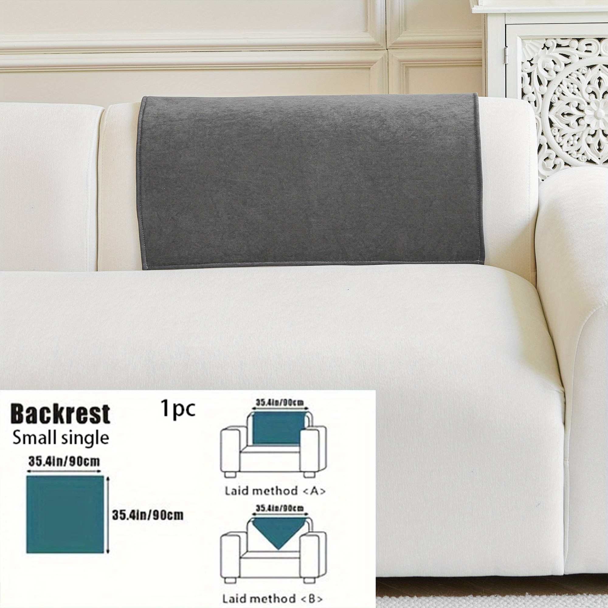 TEMU 1pc Modern Thickened Velvet Sofa Cover - 1pc Thickened Sofa Protector, Pet-friendly Anti-slip Universal, Machine Washable, For Single Sofa And