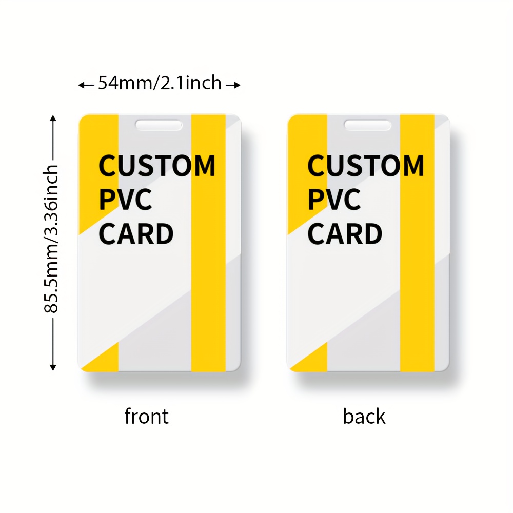 TEMU 2pcs Custom Pvc Id Badges, 3.37 X 2.13 Inches (), Non-chip Professional Certification Cards For Business, Events, And Organizations - Durable