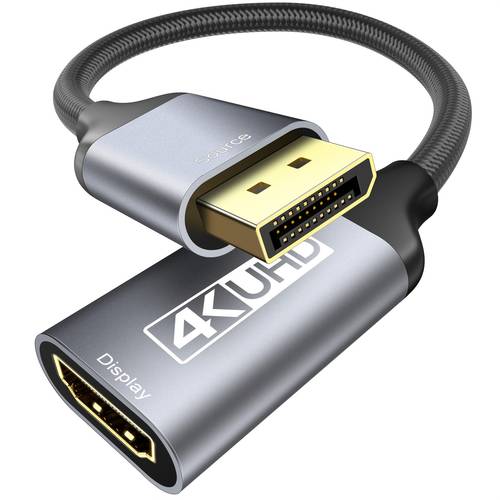 item picture displayport to hdtv adapter uni directional dp 1 2 to hdtv 1 4 gold plated male to female usb powered for dell more high resolution video audio transmission sleek metallic design premium connector