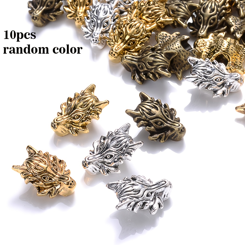 Image of 10pcs Alloy Metal Beads Random Silvery Golden Spacer Beads For Jewelry Making Necklace Bracelets Additions