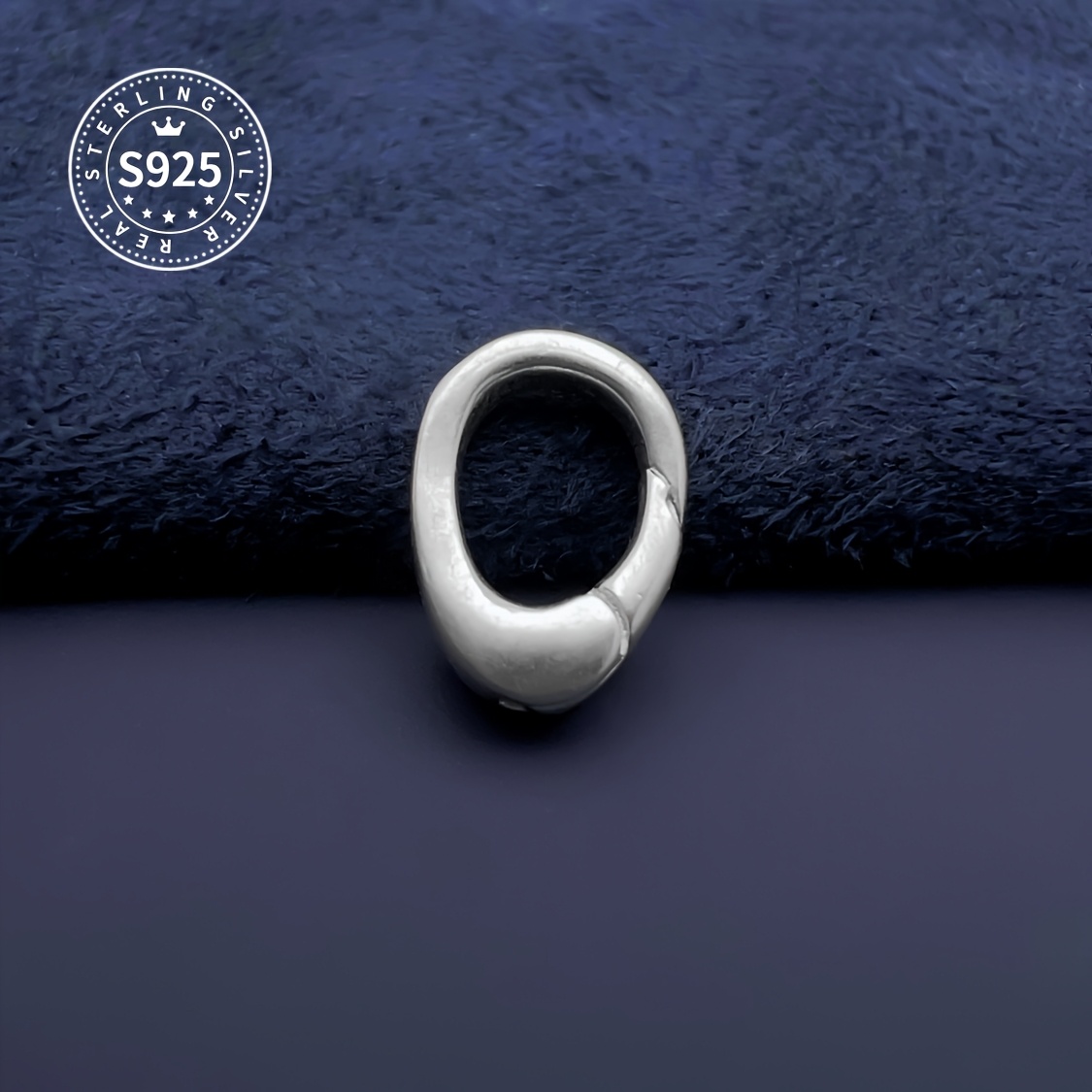 S925 Sterling Silver Thickened Oval Universal Clasp for Jewelry Linking