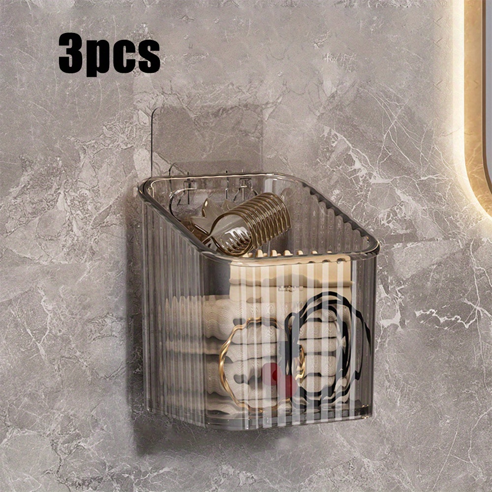 TEMU 3pcs Of Extra Large Waste Face Towel Wall-mounted Storage Box Bathroom Secondary Soft Towel Tissue Toilet Shelves-plastic, Used For Toilet