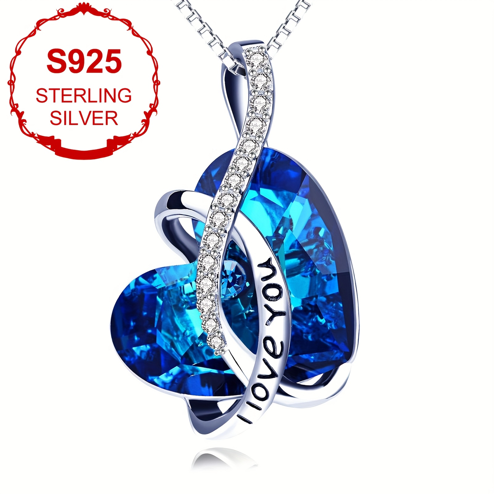 12 Birthstone Love Necklace with Artificial Crystal