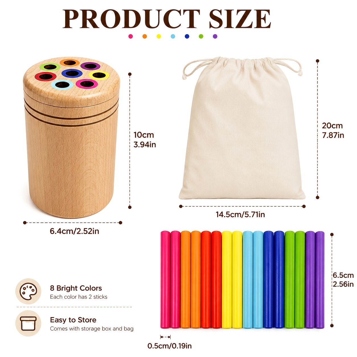 Image of Wooden Color Sorting Cup, A Color Sorting And Recognition Toy For Hand-eye Coordination And Sensory Training Games, Birthday Gift And Christmas Gift